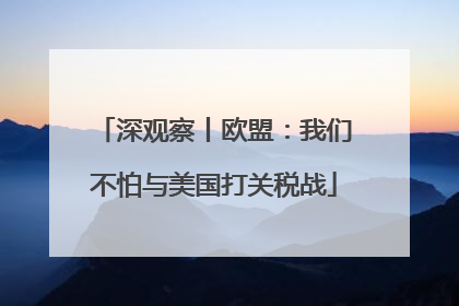 深观察丨欧盟：我们不怕与美国打关税战