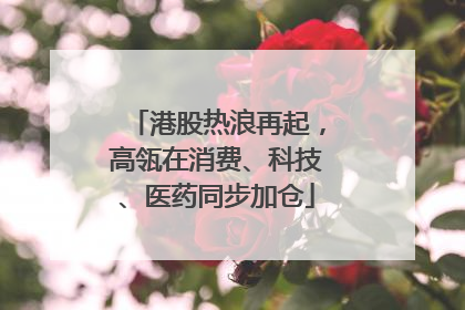 港股热浪再起，高瓴在消费、科技、医药同步加仓