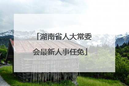 湖南省人大常委会最新人事任免
