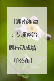 湖南湘潭：专项整治周行动成绩单公布