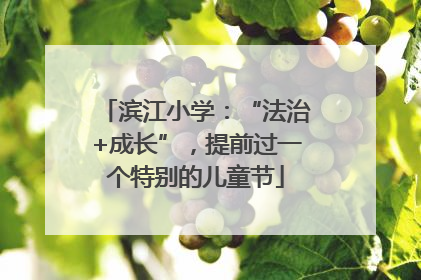 滨江小学：“法治+成长”，提前过一个特别的儿童节