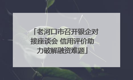 老河口市召开银企对接座谈会 信用评价助力破解融资难题