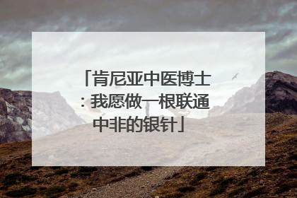 肯尼亚中医博士：我愿做一根联通中非的银针