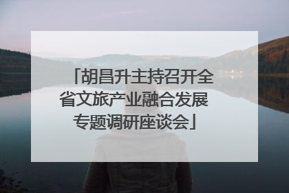 胡昌升主持召开全省文旅产业融合发展专题调研座谈会