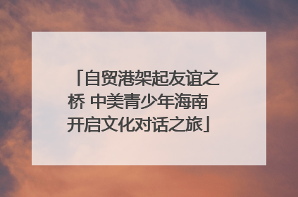 自贸港架起友谊之桥 中美青少年海南开启文化对话之旅