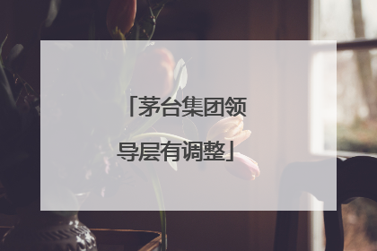 茅台集团领导层有调整