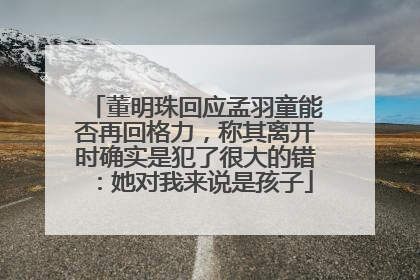 董明珠回应孟羽童能否再回格力，称其离开时确实是犯了很大的错：她对我来说是孩子