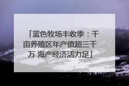 蓝色牧场丰收季：千亩养殖区年产值超三千万 海产经济活力足