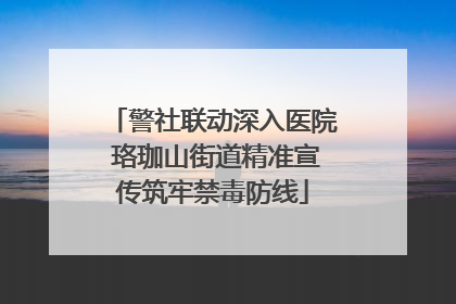 警社联动深入医院 珞珈山街道精准宣传筑牢禁毒防线