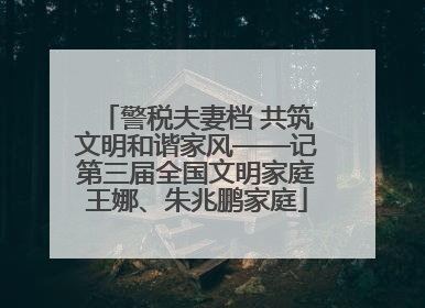 警税夫妻档 共筑文明和谐家风——记第三届全国文明家庭王娜、朱兆鹏家庭