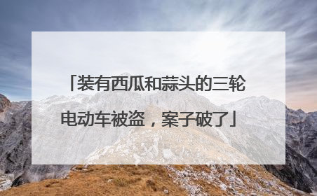 装有西瓜和蒜头的三轮电动车被盗，案子破了