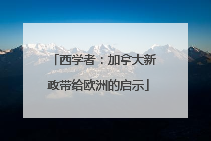 西学者：加拿大新政带给欧洲的启示