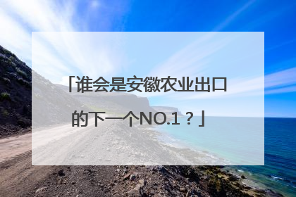 谁会是安徽农业出口的下一个NO.1？