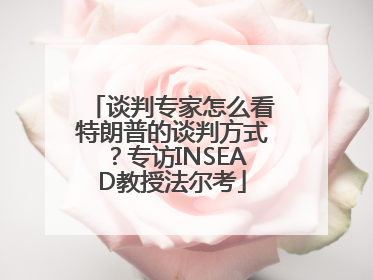谈判专家怎么看特朗普的谈判方式？专访INSEAD教授法尔考