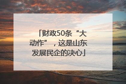 财政50条“大动作”，这是山东发展民企的决心