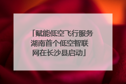 赋能低空飞行服务 湖南首个低空智联网在长沙县启动