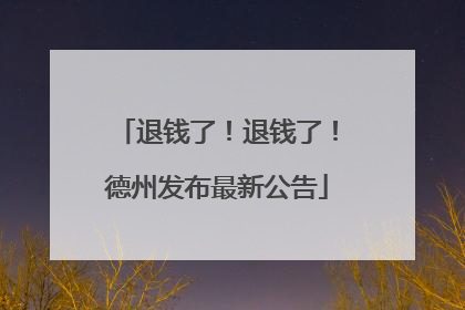 退钱了！退钱了！德州发布最新公告