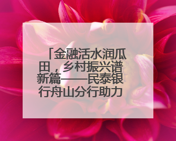 金融活水润瓜田，乡村振兴谱新篇——民泰银行舟山分行助力朱家尖西瓜甜蜜升级