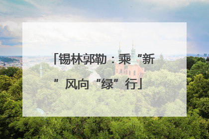 锡林郭勒：乘“新”风向“绿”行