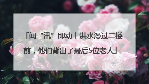 闻“汛”即动丨洪水漫过二楼前，他们背出了最后5位老人