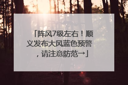 阵风7级左右！顺义发布大风蓝色预警，请注意防范→