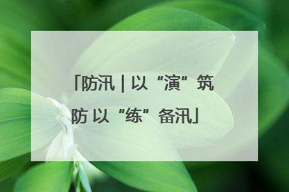 防汛｜以“演”筑防 以“练”备汛