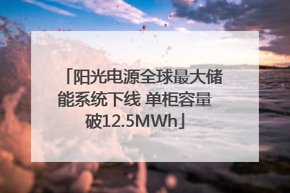 阳光电源全球最大储能系统下线 单柜容量破12.5MWh