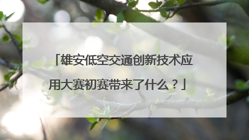 雄安低空交通创新技术应用大赛初赛带来了什么？