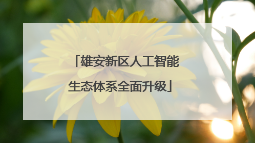 雄安新区人工智能生态体系全面升级