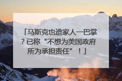 马斯克也遭家人一巴掌？已称“不想为美国政府所为承担责任”！