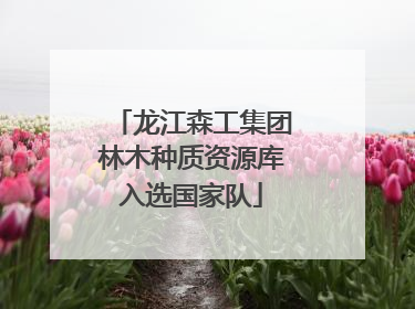 龙江森工集团林木种质资源库入选国家队