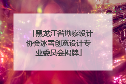 黑龙江省勘察设计协会冰雪创意设计专业委员会揭牌