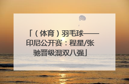（体育）羽毛球——印尼公开赛：程星/张驰晋级混双八强