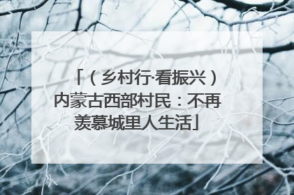 （乡村行·看振兴）内蒙古西部村民：不再羡慕城里人生活