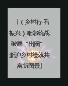 （乡村行·看振兴）毗邻统战破局“出圈” 浙沪乡村绘就共富新图景