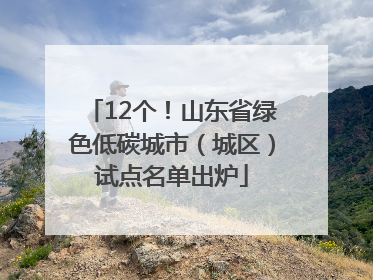 12个！山东省绿色低碳城市（城区）试点名单出炉