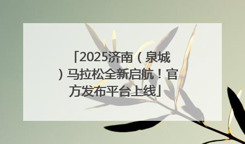 2025济南（泉城）马拉松全新启航！官方发布平台上线