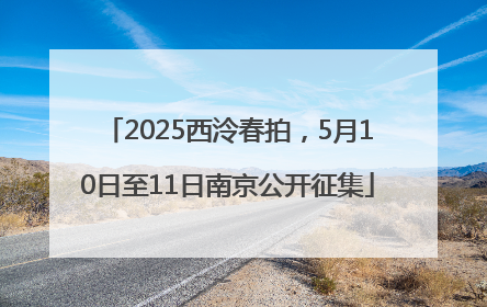 2025西泠春拍，5月10日至11日南京公开征集