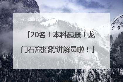 20名！本科起报！龙门石窟招聘讲解员啦！