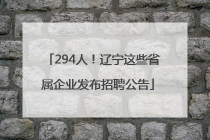 294人！辽宁这些省属企业发布招聘公告
