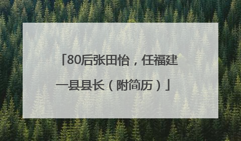 80后张田怡，任福建一县县长（附简历）