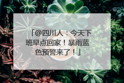 @四川人：今天下班早点回家！暴雨蓝色预警来了！